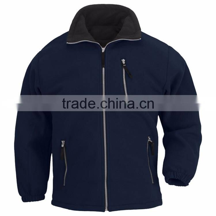 high quality wholesale men polar fleece jacket casual outdoor garment with zipper