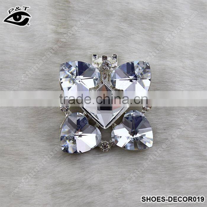Fashion Classical Flower Shaped Crystal Rhinestone Ornament Accessories with metal clip for high heel shoe wedding shoes