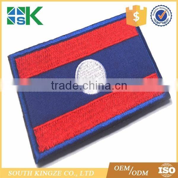 New design laos soccer jersey Country Flag Embroidery Design Patch