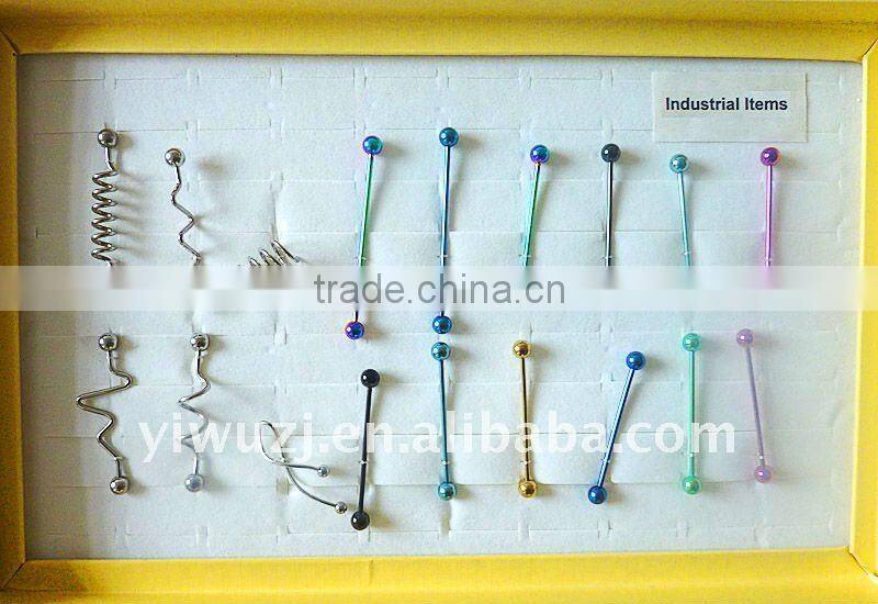 spiral tongue industrial barbell ring body jewelry