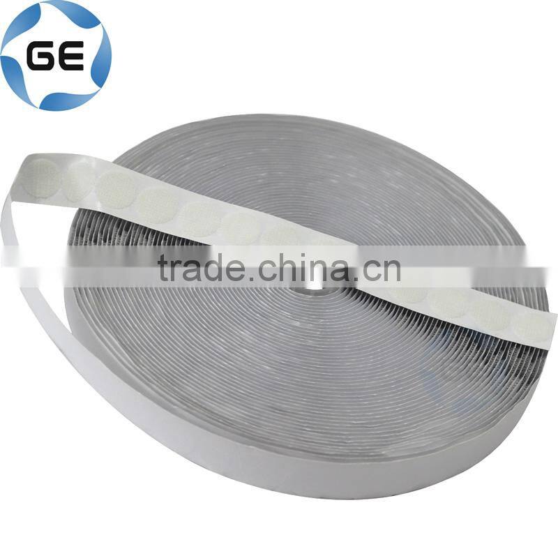 High Quality Self-Adhesive Nylon Hook and Loop Dots with Release Paper Customized Round Sticky Dot with Back Hot Melt Glue