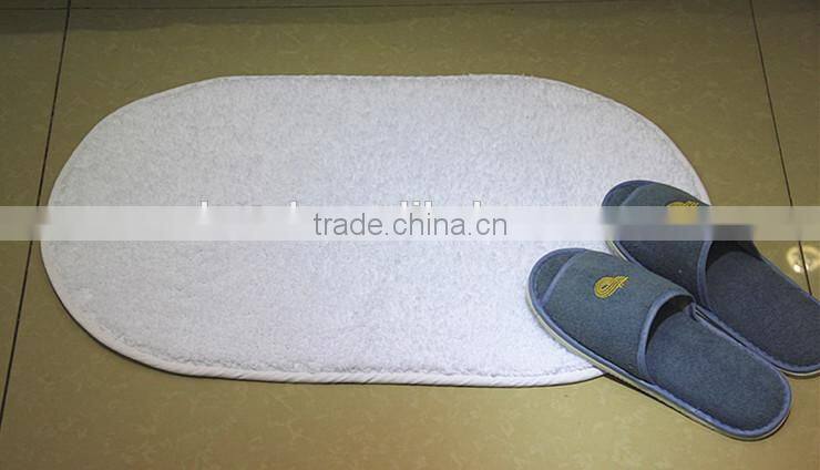 anti-slip washable white hotel shaggy bath rug