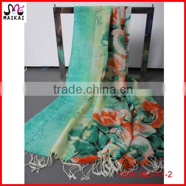 Fashionable new design circle printed wool scarf for women