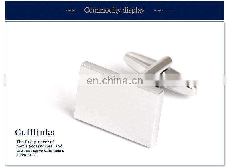 Simple Silver Men Shirt Cufflinks