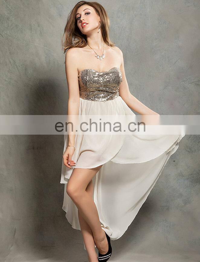 2014Wholesale elegant no sleeve cheap long teen party dress