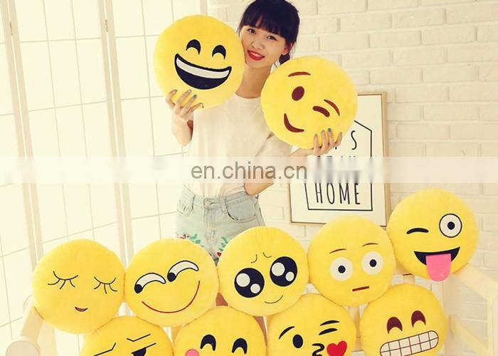 Emoji Kissing Heart Pillow Plush Round Cushion Stuffed Toy Doll for Kids Bed