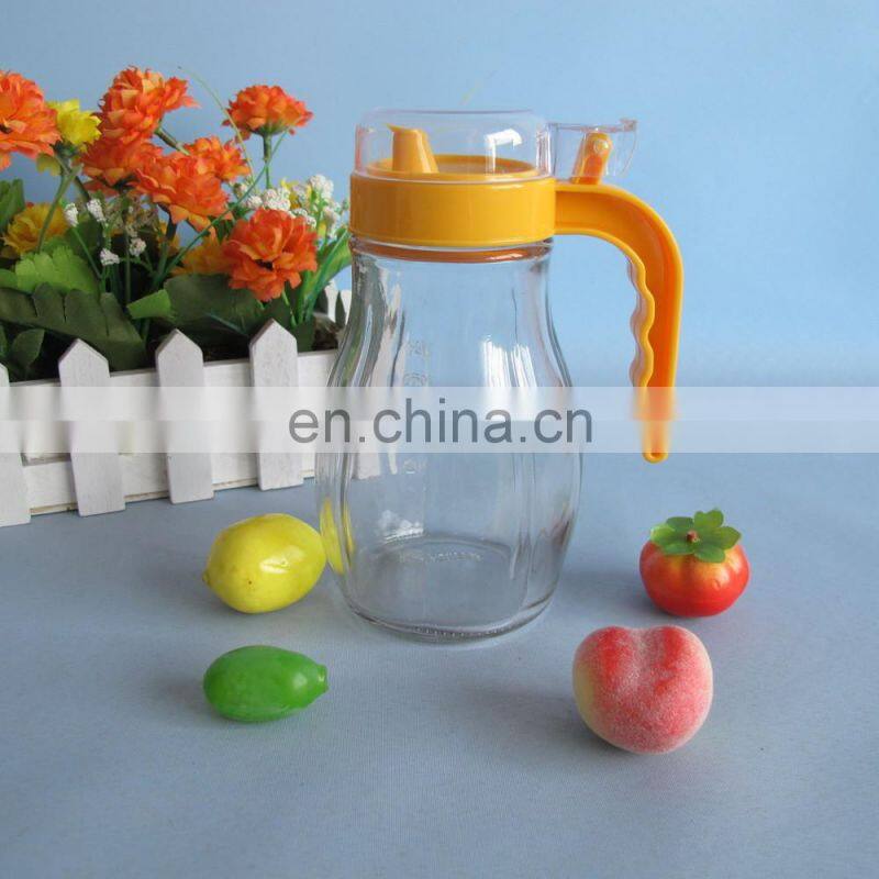 plastic lid glass cooking oil can with handle 400ML