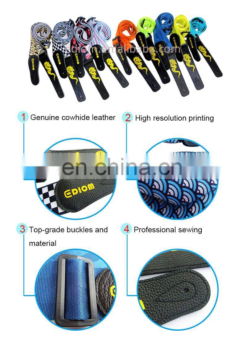 leather guitar strap ends, guitar strap hardware, soldier lock customized acoustic anime wholesale custom guitar straps