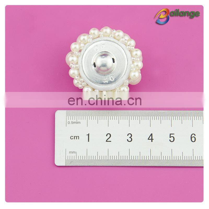 Bailange new design high quality beaded button pearl and rhinestone button beaded button for autumn & winter fashion