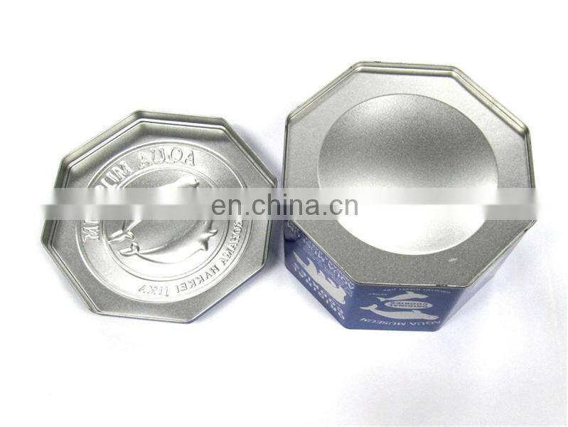 Popular octagonal metal tin container for candy cookie