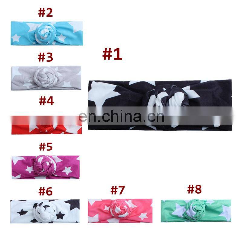 8Colors Baby Girl Headband Infant Girl Star print hairband with ball