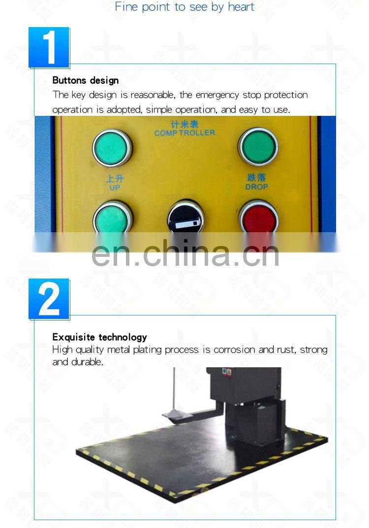 double wings drop tester/carton drop test equipment/drop testing machine