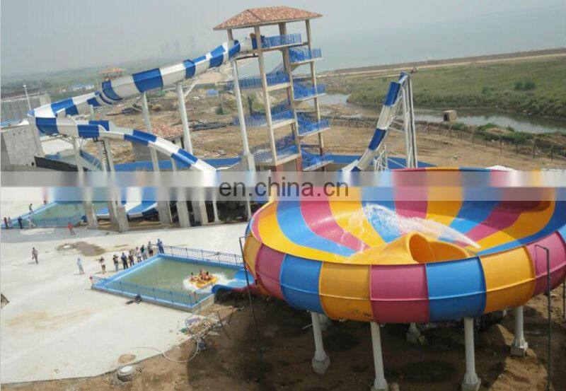 Various exciting amusement park fiberglass slide + water park popular product, park