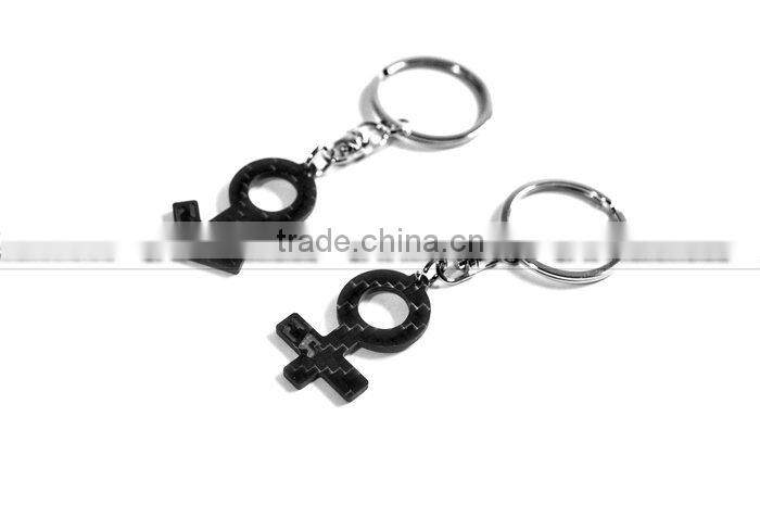 Desirable Luxury Carbon Fiber Slim Lovers Key Ring