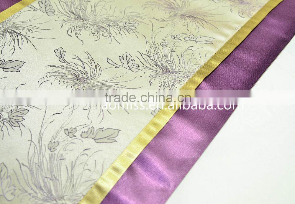 High quality 100% polyester permenant flame retardant hotel bed runner bed scarf bed throw