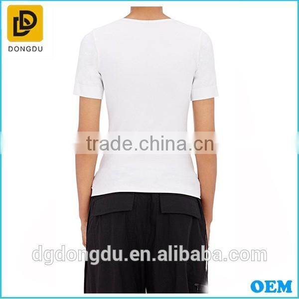 China Factory Wholesale OEM Design Lady White T shirt 2016