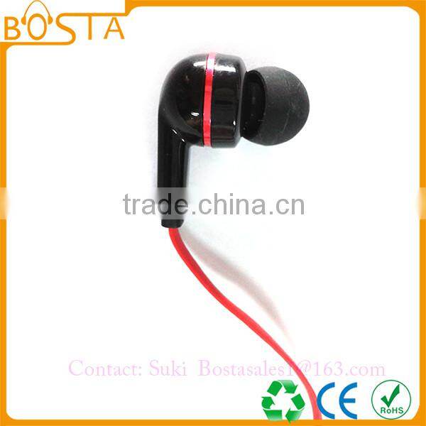 Fashionable China wholesale comfortable stereo computer flat cable earphones earbuds