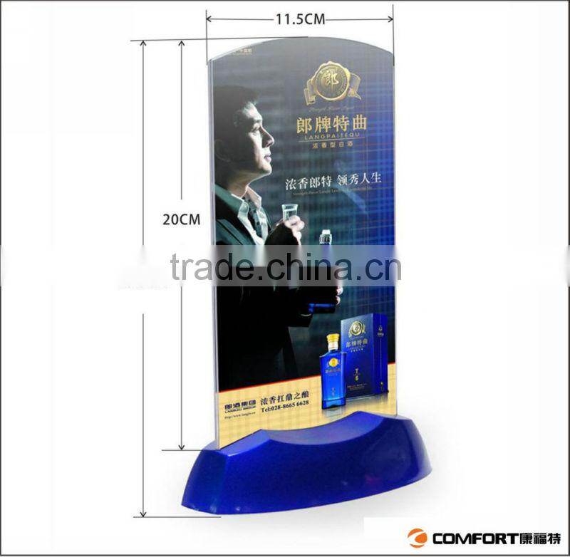 Acrylic Flashing Led Light Table Menu Restaurant Card Display Holder Stand