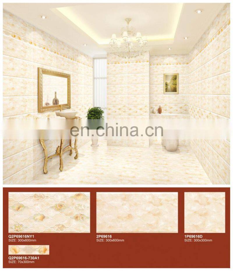 Digital 3d inkjet picture bathroom tile interior decoration villa glazed tile standard ceramic wall tile sizes