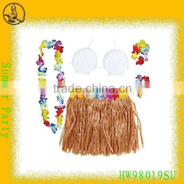 Mixed Color Wholesale Grass Skirt for Hawaii Party/ Hawaii Grass Skirt