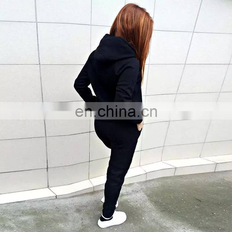 Wholesale custom fashion women's hoodie hoodie pants solid color sportswear sweatshirt sportswear sweatshirt