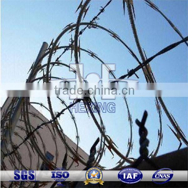 hot dip galvanized CBT-65 single coil concertina razor barbed wire