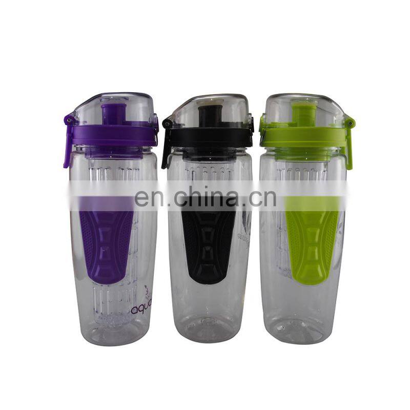 Tritan Dishwasher Safe Unique Leak Proof Infusion Flip Top Fruit Infuser Water Bottle