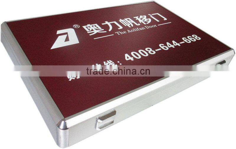 stone sample display box aluminum artificial stone sample box with ABS shell and plywood