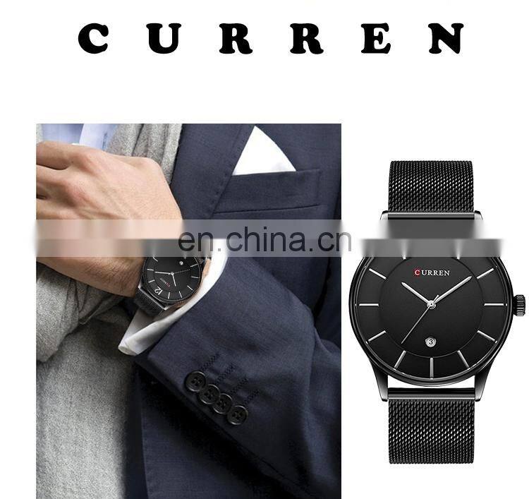 New Curren 8231 Men's Calendar Watches Ultra Thin Man Quartz Watch