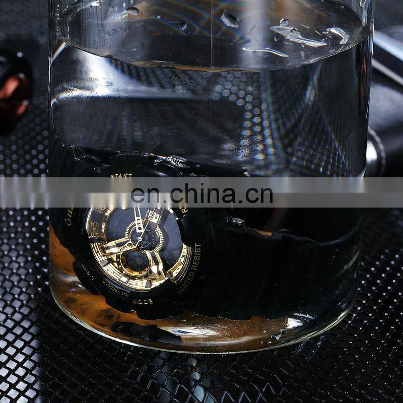 OHSEN AD1803 Men Digital+Quartz Watches 30M Water Resistant LED Digital Plastic Wristwatch