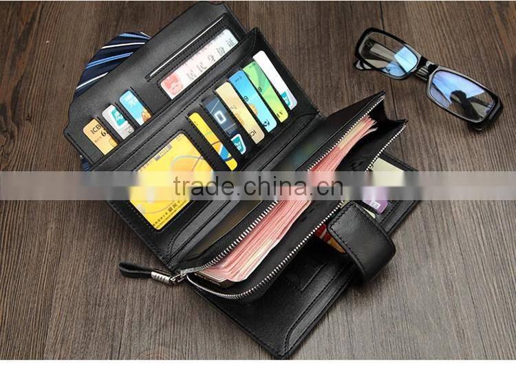 high capacity genuine leather men's wallet with many card slots, wholsale rfd leather wallet for men