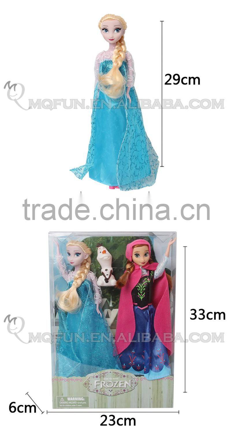 Mini Qute wholesale 3 in 1 with olaf movable joints Plastic cartoon Frozen doll frozen princess anna & elsa girls children toys