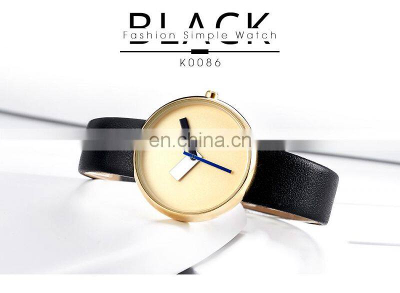SHENGKE No Logo Minimalisim Watches K0086L Unisex Simple Design Wristwatch Watch for Women and Man