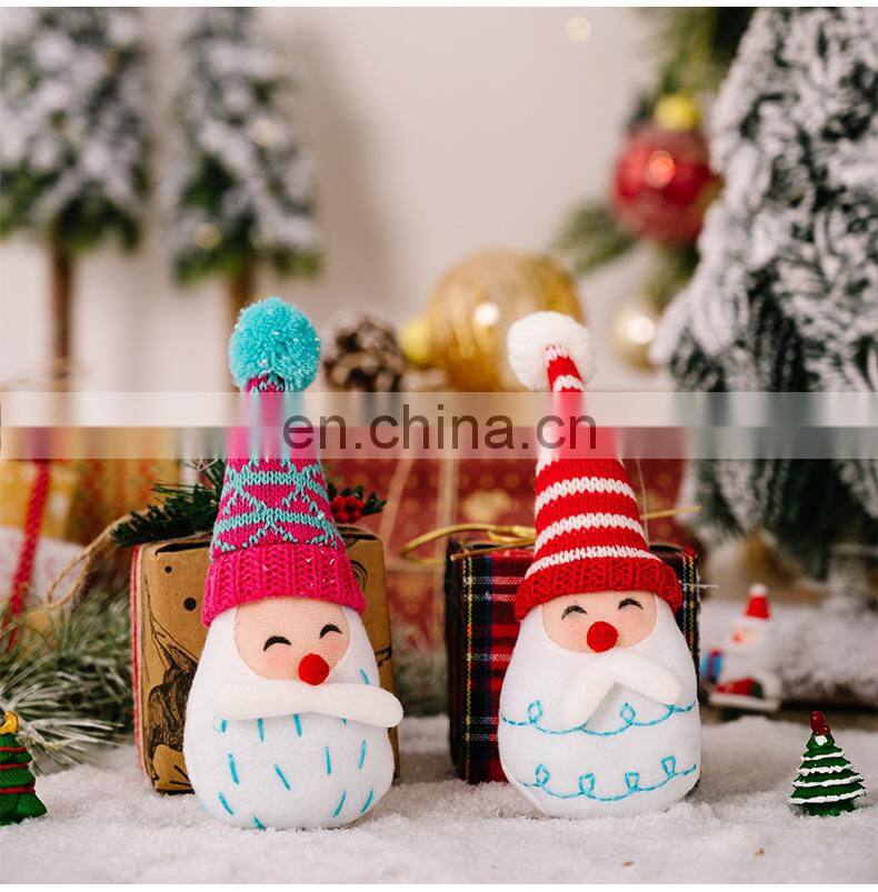 Christmas Tree Decoration Knitted Hat Faceless Forest Santa Doll Pendant Xmas Gift Navidad 2023 Christmas Decoration for Home