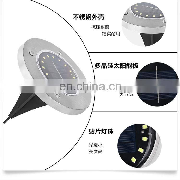 Landscape Led Outdoor Waterproof Ground Lights Solar Garden Path Underground Lamps