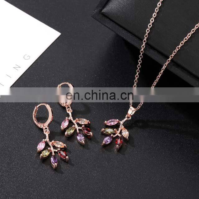 High Quality Coloful Diamond Rhinestone Bridal Set Jewelry