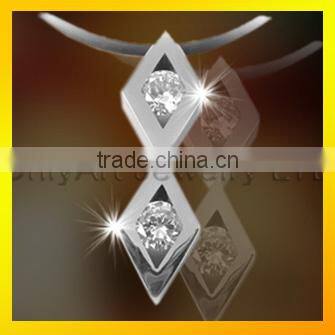 square cross pendant shiny polished titanium or stainless steel pendant for women or men