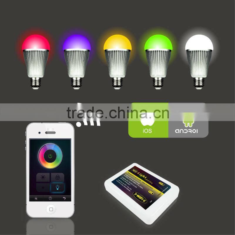 2013 hot sell e27 6w remote control rgb dimmable 2.4G wiifi led bulb
