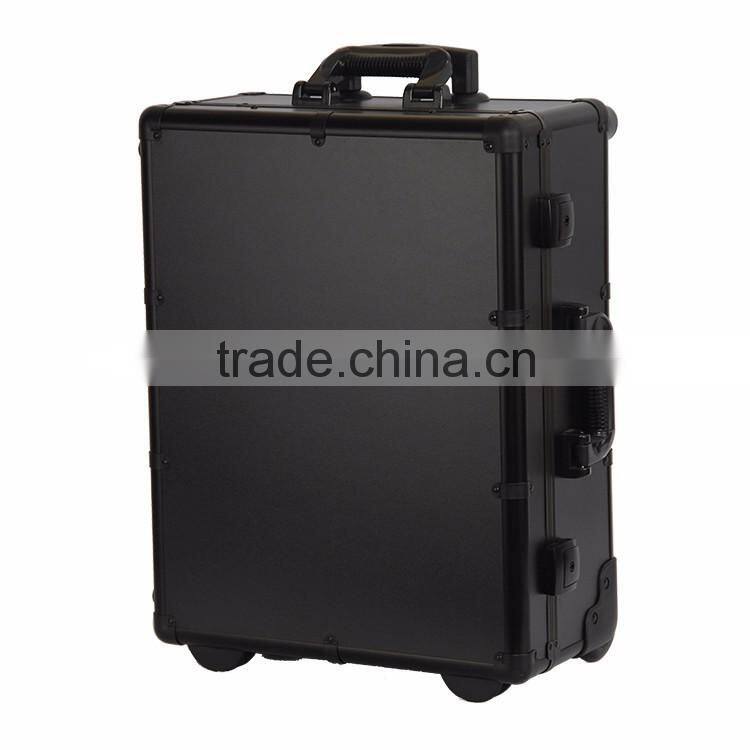 Professional beauty makeup vanity case/trolley makeup box with lighted mirror