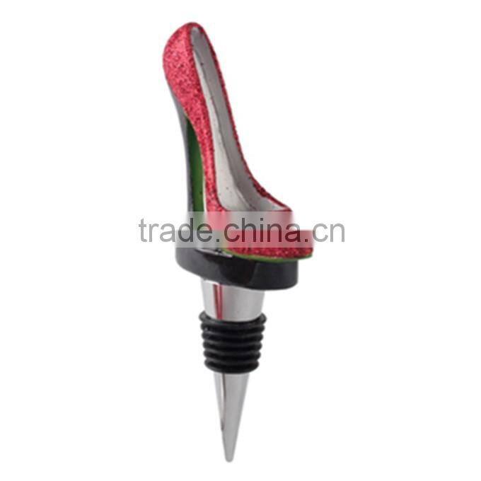 High Heel Sparkly Shoe Wine Bottle Stopper,Wine Champagne Saver Vacuum Wine Pump Sealing Preserver