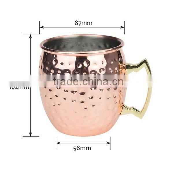 Hammered Moscow Mule Copper Mugs, Copper Moscow Mule Cups with 16Oz Capacity for Cocktail,Beer and Coffee