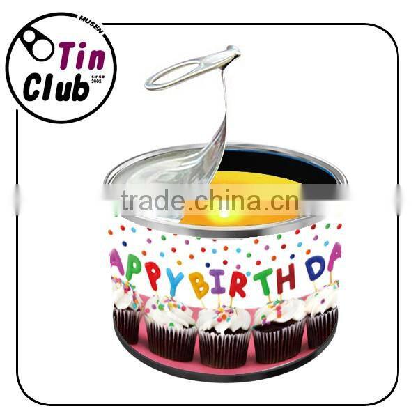 LED flameless candle in can, CE, ROHS passed Candle gift
