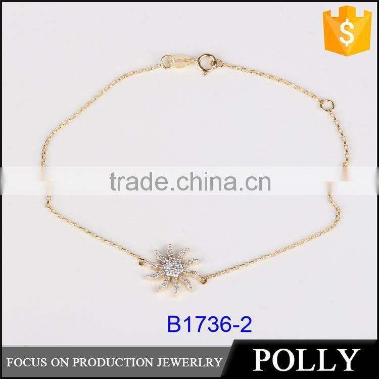 Lovely star fish shape wholesale 925 bracelet silver bracelet with CZ bracelet