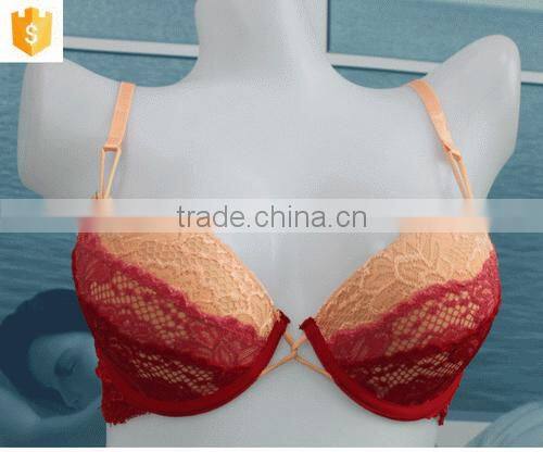 Red sexy lace push up bras for women