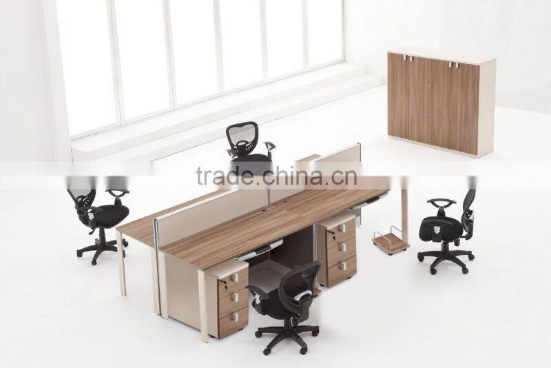 Aluminium frame office partition furniture for staff workstation 4 seat