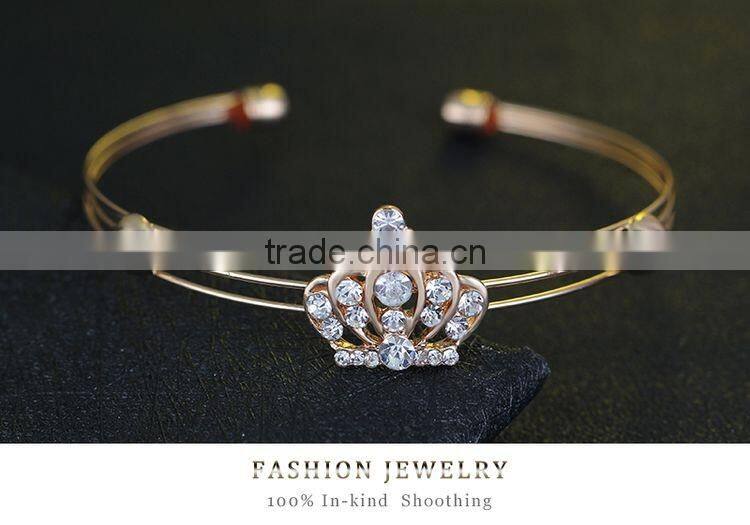 Chic Style 18K Gold Plated Crown Earrings Necklace Ring Bangle Jewelry Set