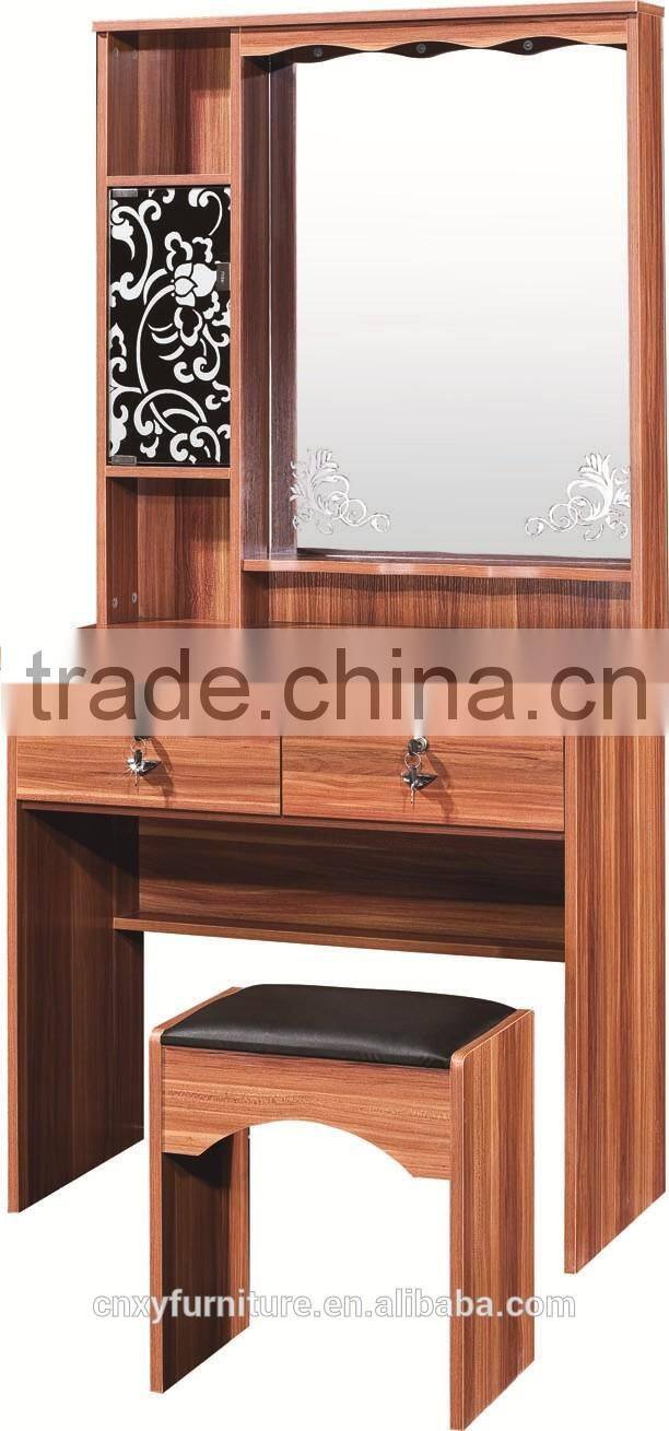 Foshan cheap simple design 1 chairs makeup dressers mirrored bedroom wood dressing table