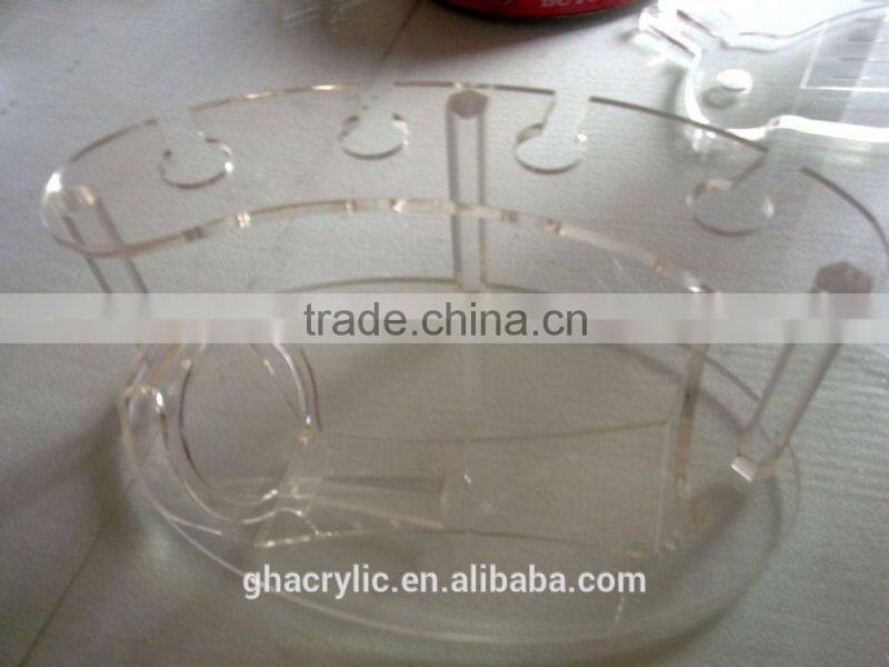High polished high quality acrylic wine display rack,smooth acrylic wine display rack