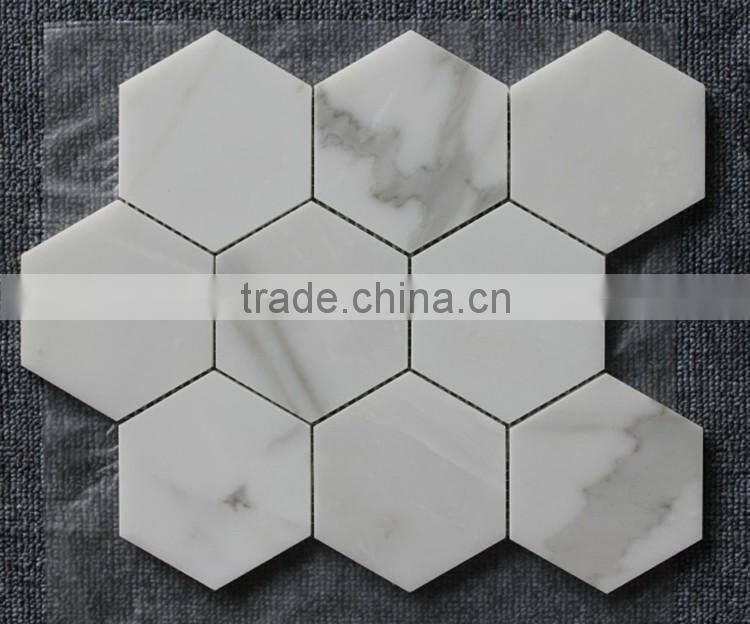 Surface polished processing mosaic type oriental white marble