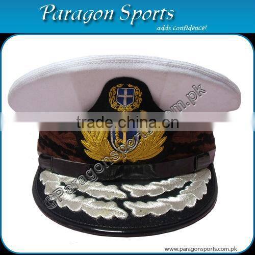 Military Khaki Peak Cap with Double Row hand embroidery peak